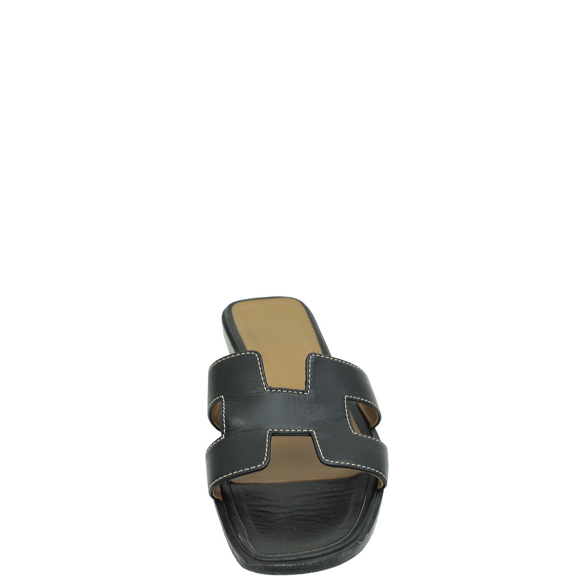 Hermes Noir Oran Sandal 37-Hermes-THE CLOSET