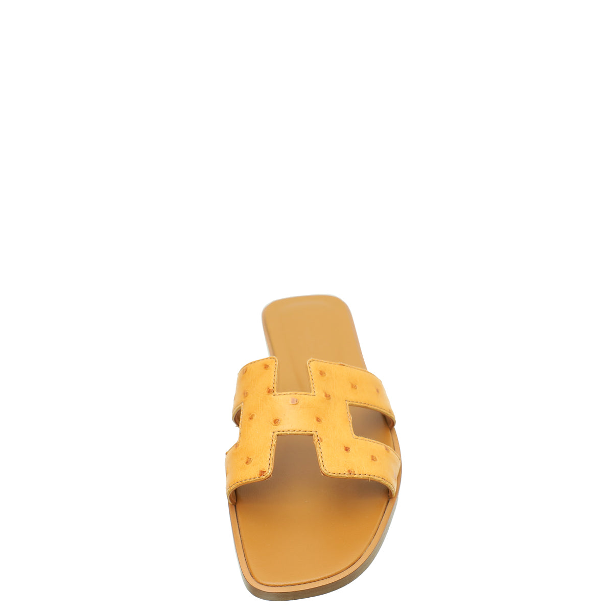 Hermes Cognac Ostrich Oran Sandal 37-Hermes-THE CLOSET