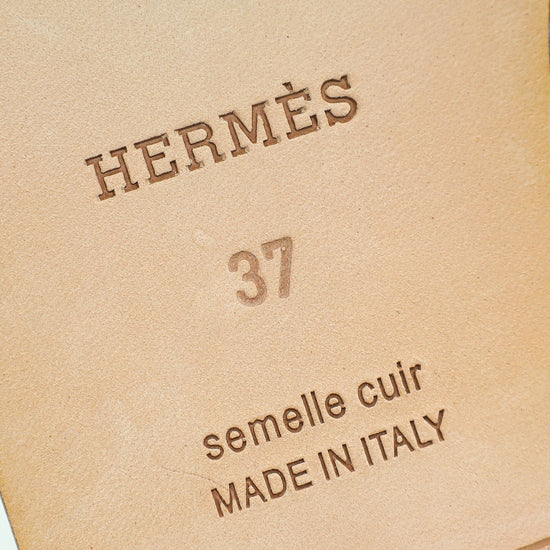 Hermes Cognac Ostrich Oran Sandal 37