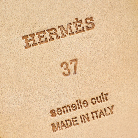Hermes Rouge H Ostrich Oran Sandal 37