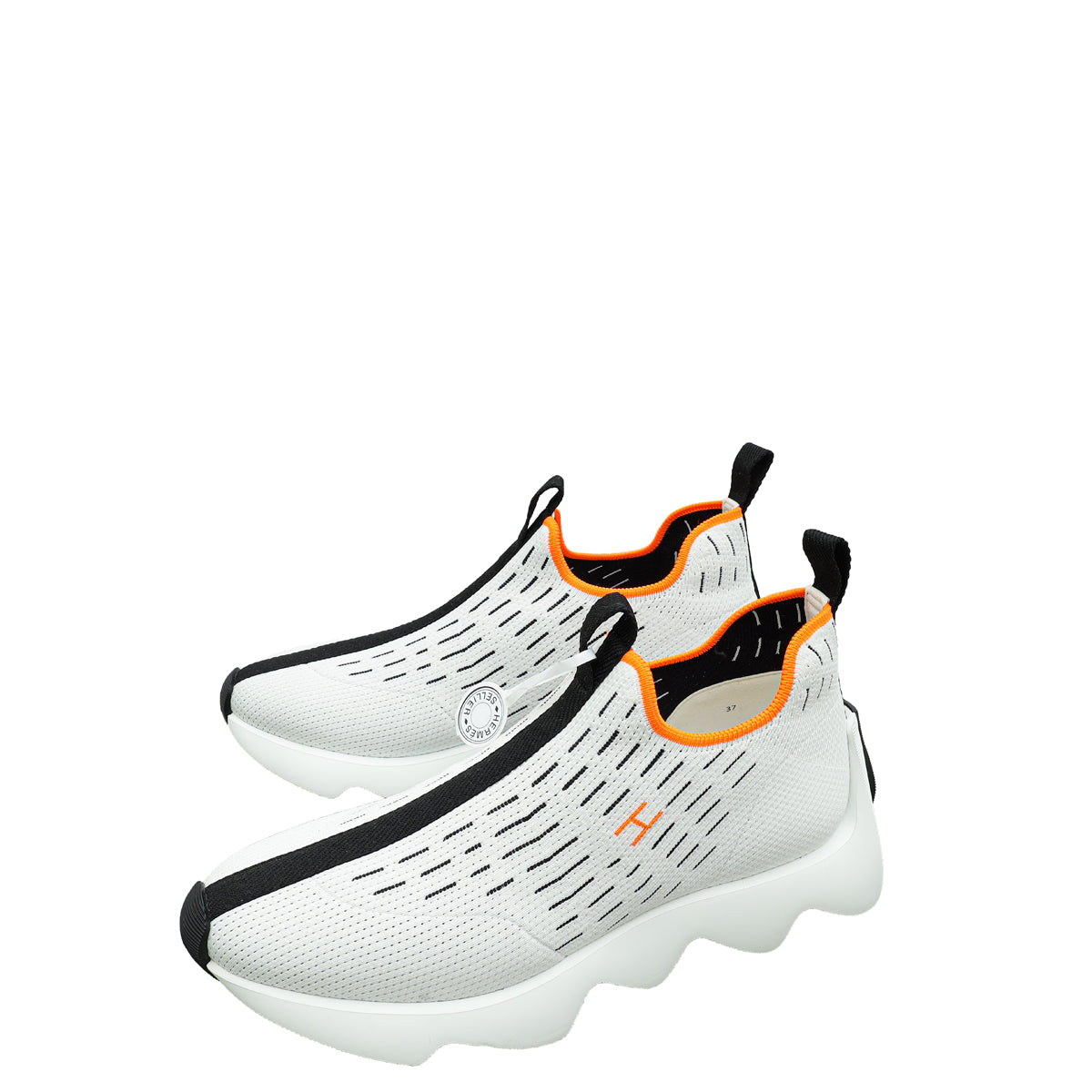 Hermes Blanc Multicolor Eclair Knit Sneaker 37-Hermes-THE CLOSET