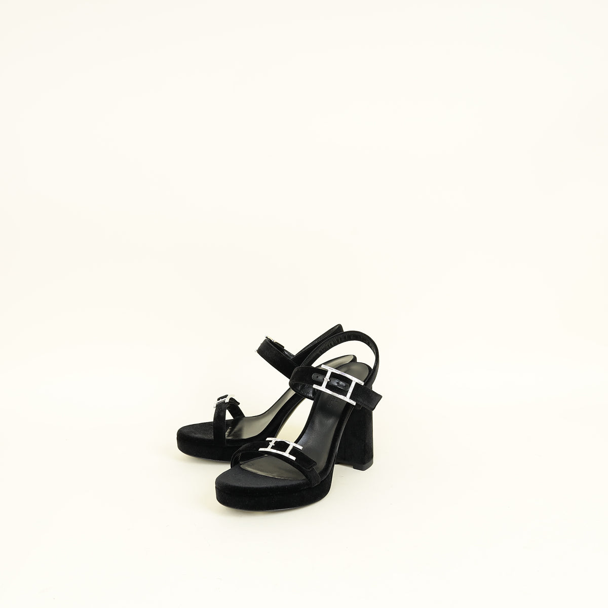 Hermes Noir Bossa Sandal 37