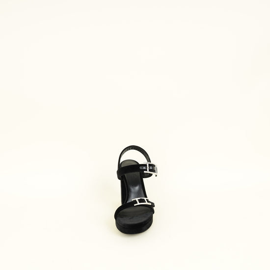 Hermes Noir Bossa Sandal 37