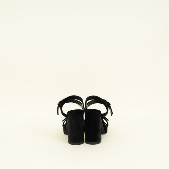 Hermes Noir Bossa Sandal 37