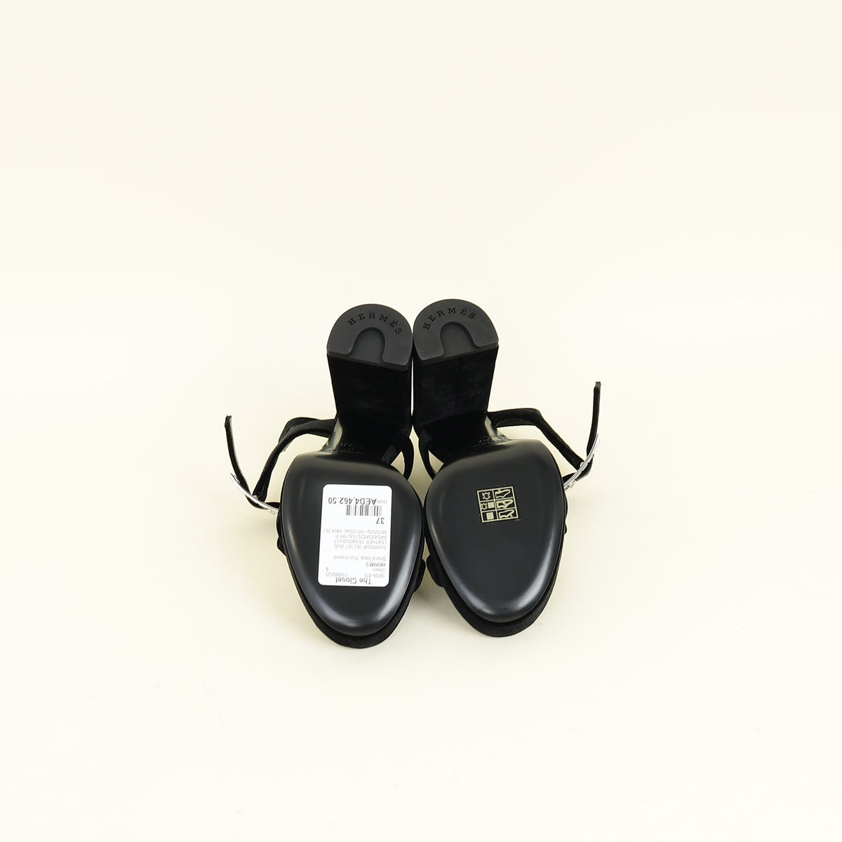 Hermes Noir Bossa Sandal 37