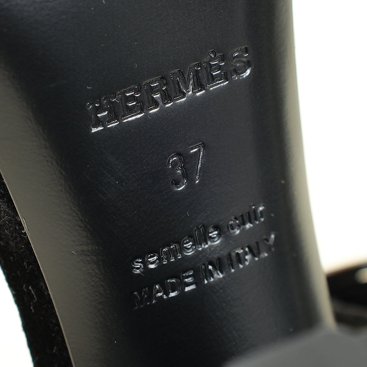 Hermes Noir Bossa Sandal 37