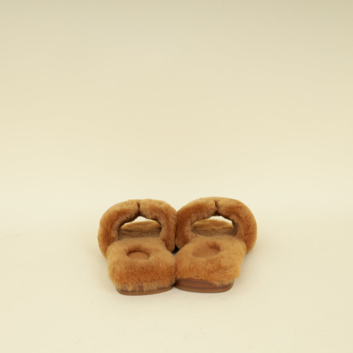 Hermes Naturel Oran Shearling Sandal 37