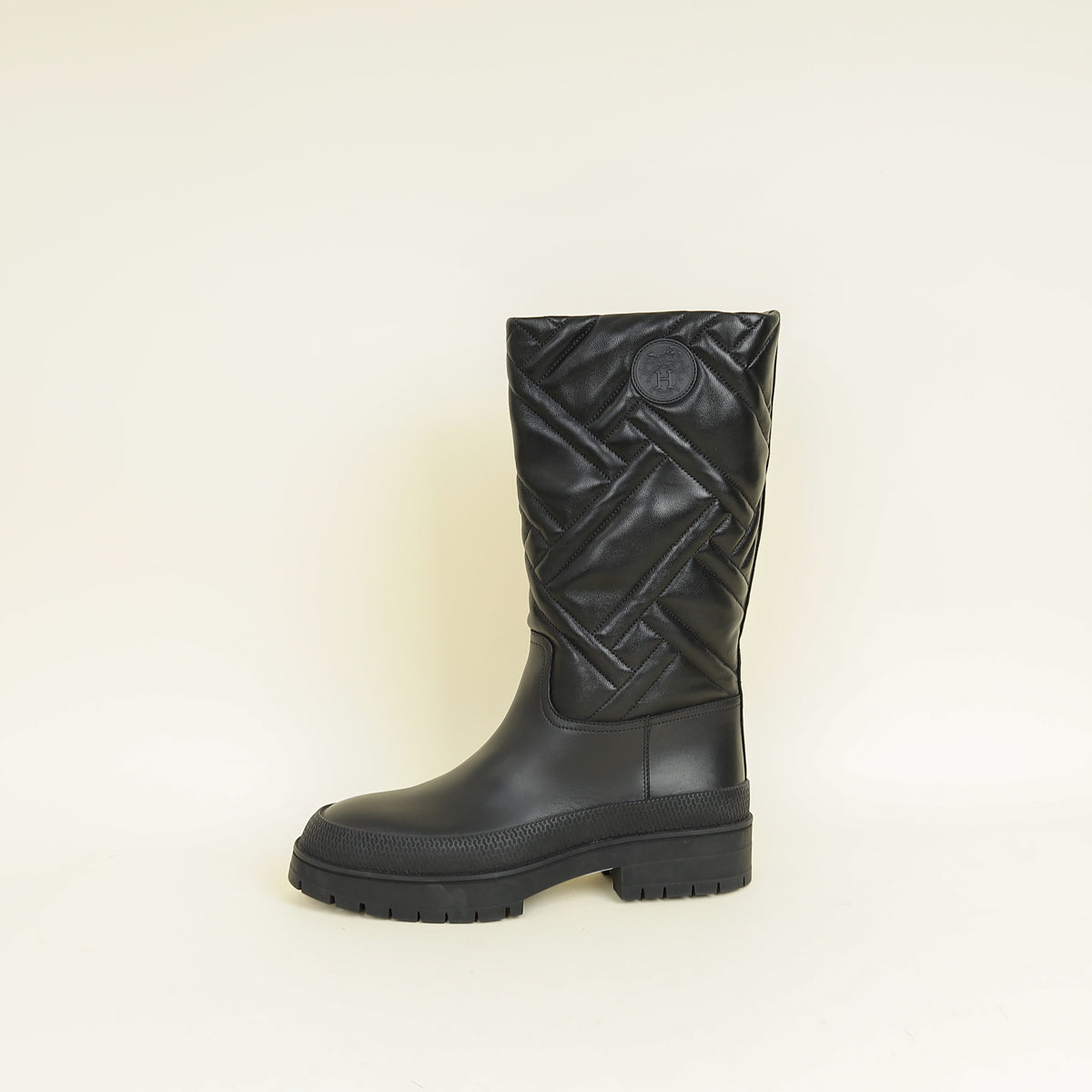 Hermes Noir Fuji Quilted Boot 37