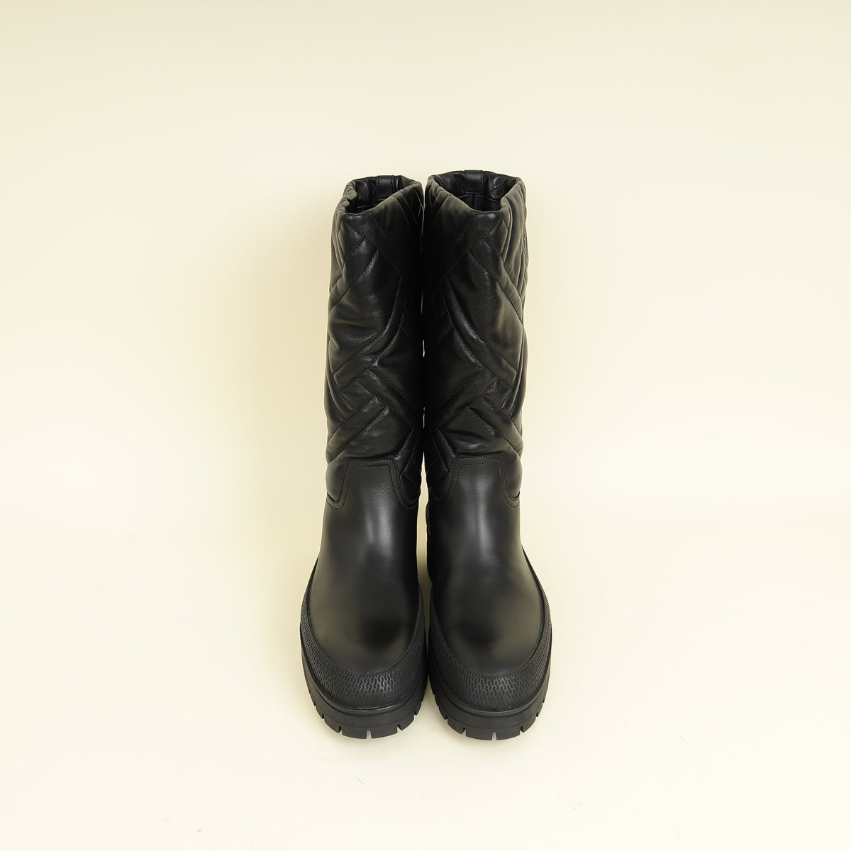 Hermes Noir Fuji Quilted Boot 37