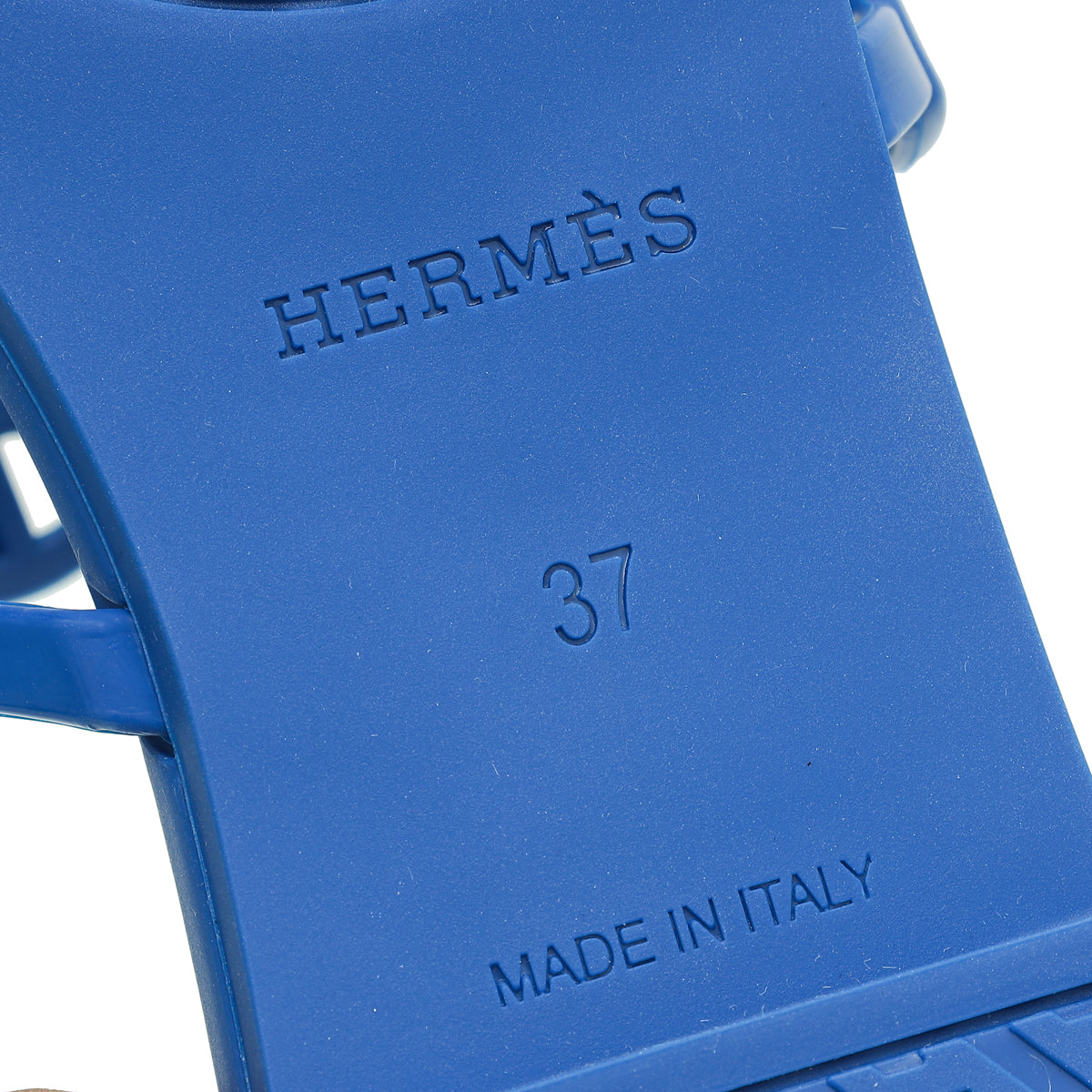 Hermes Blue Rubber Chaine D'Ancre Rivage Sandal 37