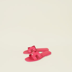 Hermes Rose Extreme Oran Sandals 37