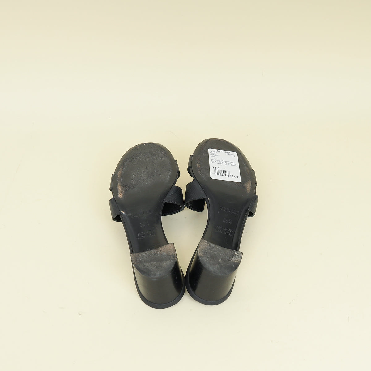 Hermes Noir Oasis Sandal 38.5 – THE CLOSET