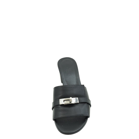 Hermes Noir Gigi 50 Sandals 38.5