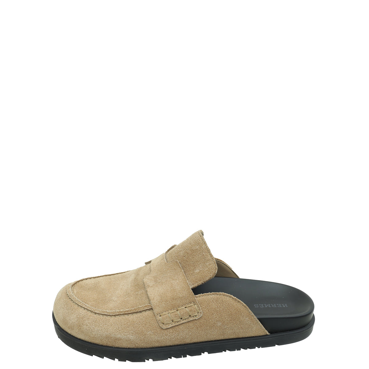 Hermes Camel Beige Go Mules Suede Goatskin 38.5