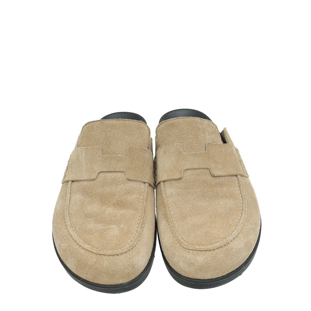 Hermes Camel Beige Go Mules Suede Goatskin 38.5