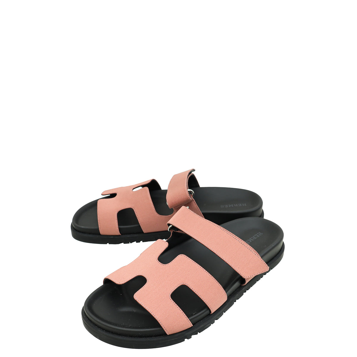 Hermes Bois De Rose Satin Chypre Sandals 38.5-Hermes-THE CLOSET