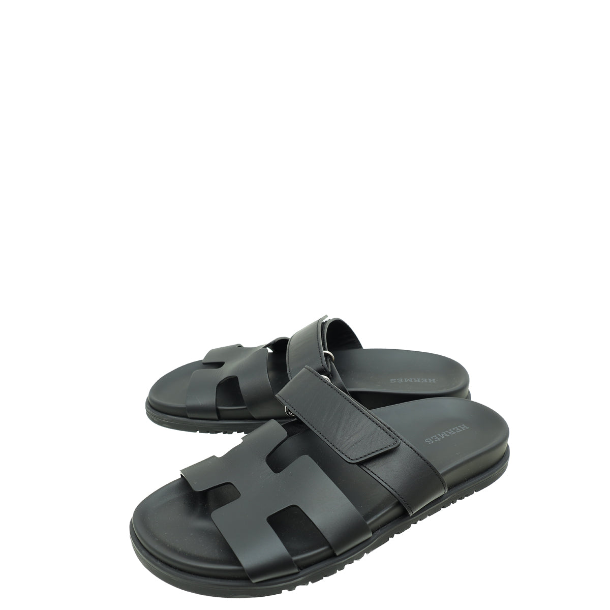 Hermes Noir Chypre Sandal 38.5-Hermes-THE CLOSET