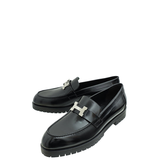 Hermes Noir Faubourg Loafer 38.5