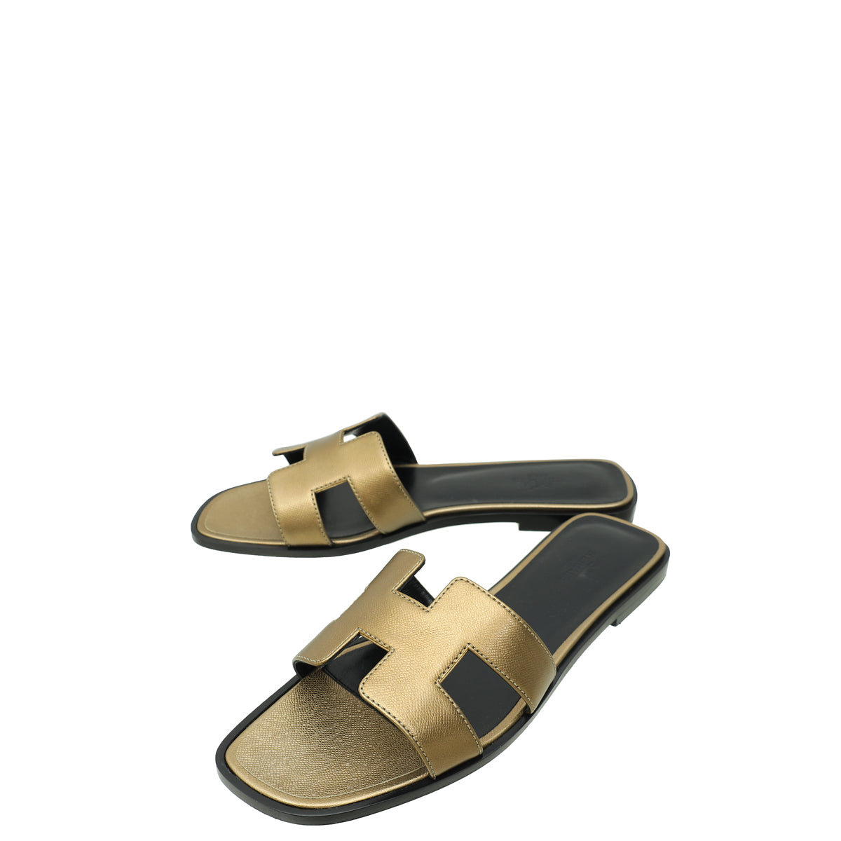 Hermes Vert Bronze Oran Sandal 38.5