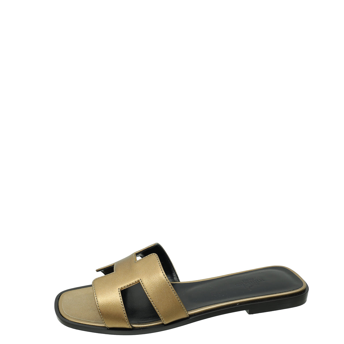 Hermes Vert Bronze Oran Sandal 38.5