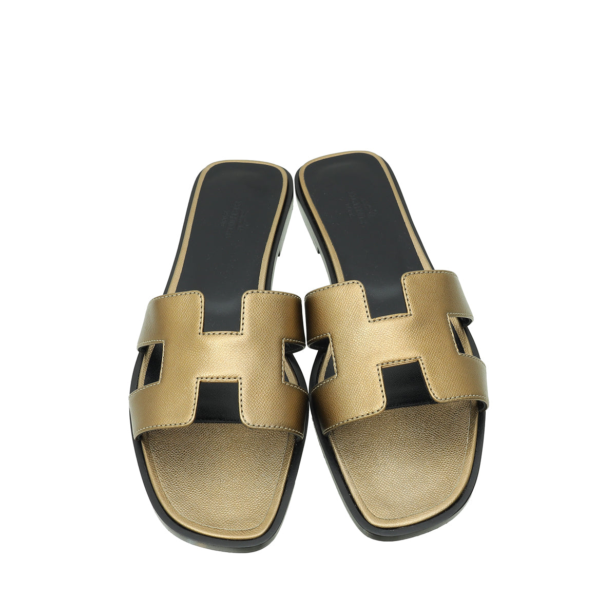 Hermes Vert Bronze Oran Sandal 38.5