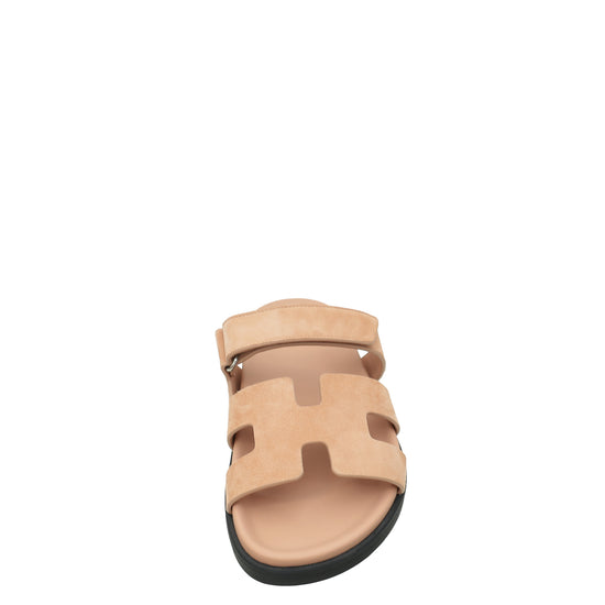 Hermes Nude Chypre Suede Goatskin Sandal 38.5