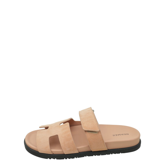 Hermes Nude Chypre Suede Goatskin Sandal 38.5