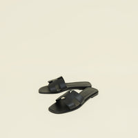 Hermes Noir Oran Sandal 38.5