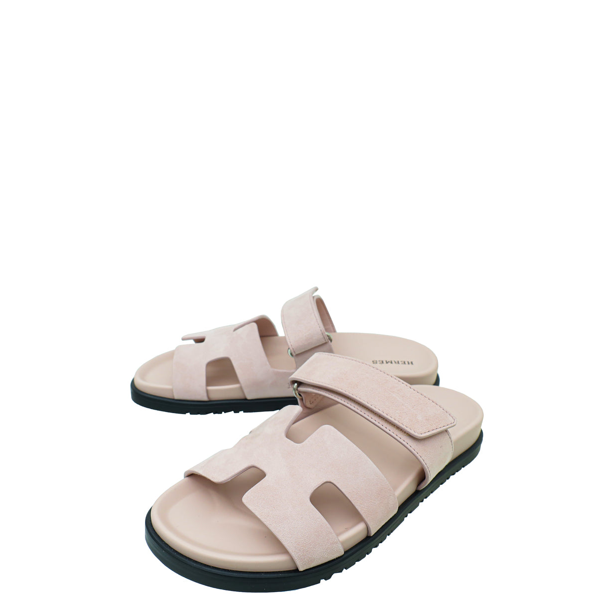 Hermes Rose Porcelaine Suede Chypre Sandal 38.5-Hermes-THE CLOSET