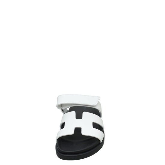 Hermes Blanc Chypre Sandals 38.5