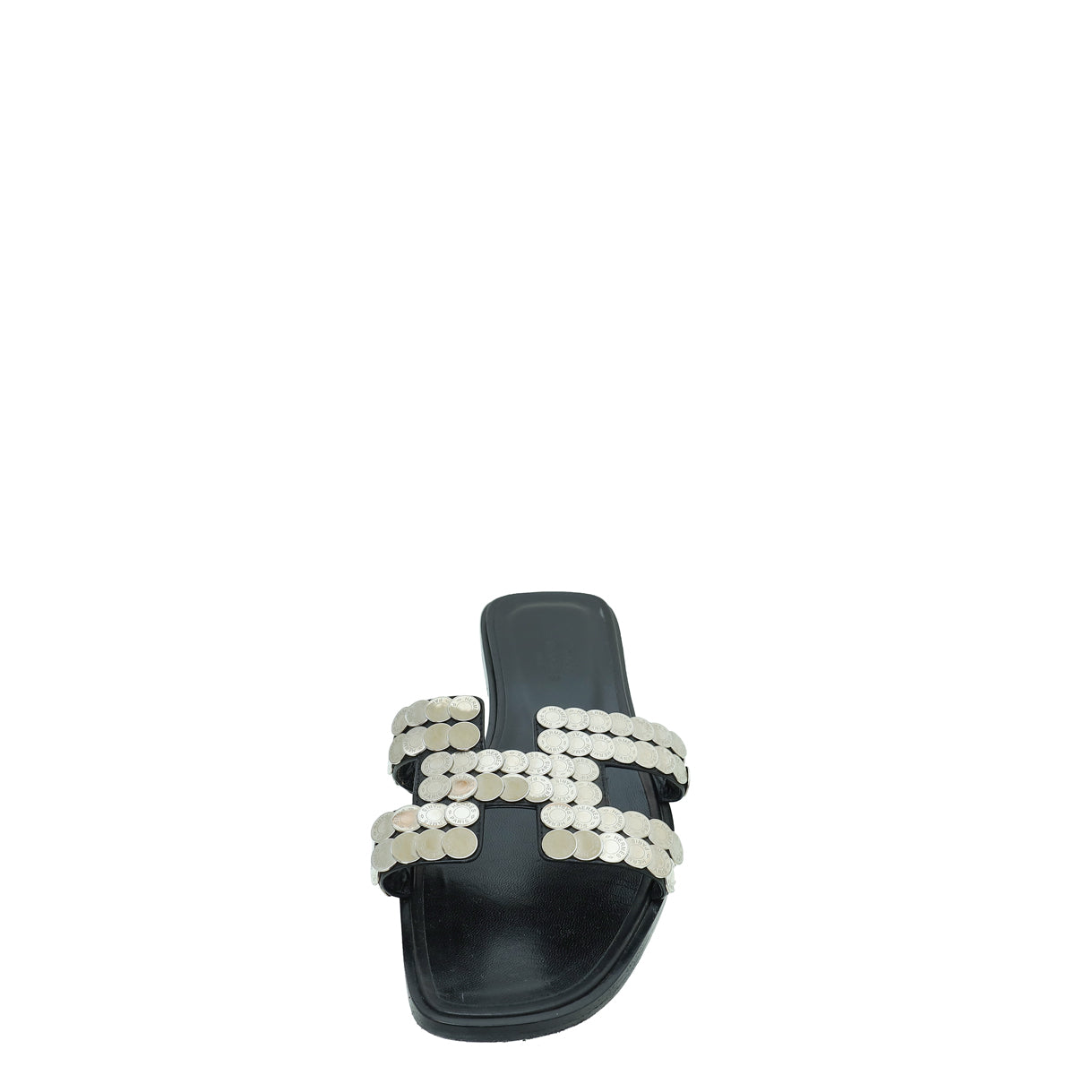 Hermes Noir Clou De Selle Oran Sandals 38-Hermes-THE CLOSET
