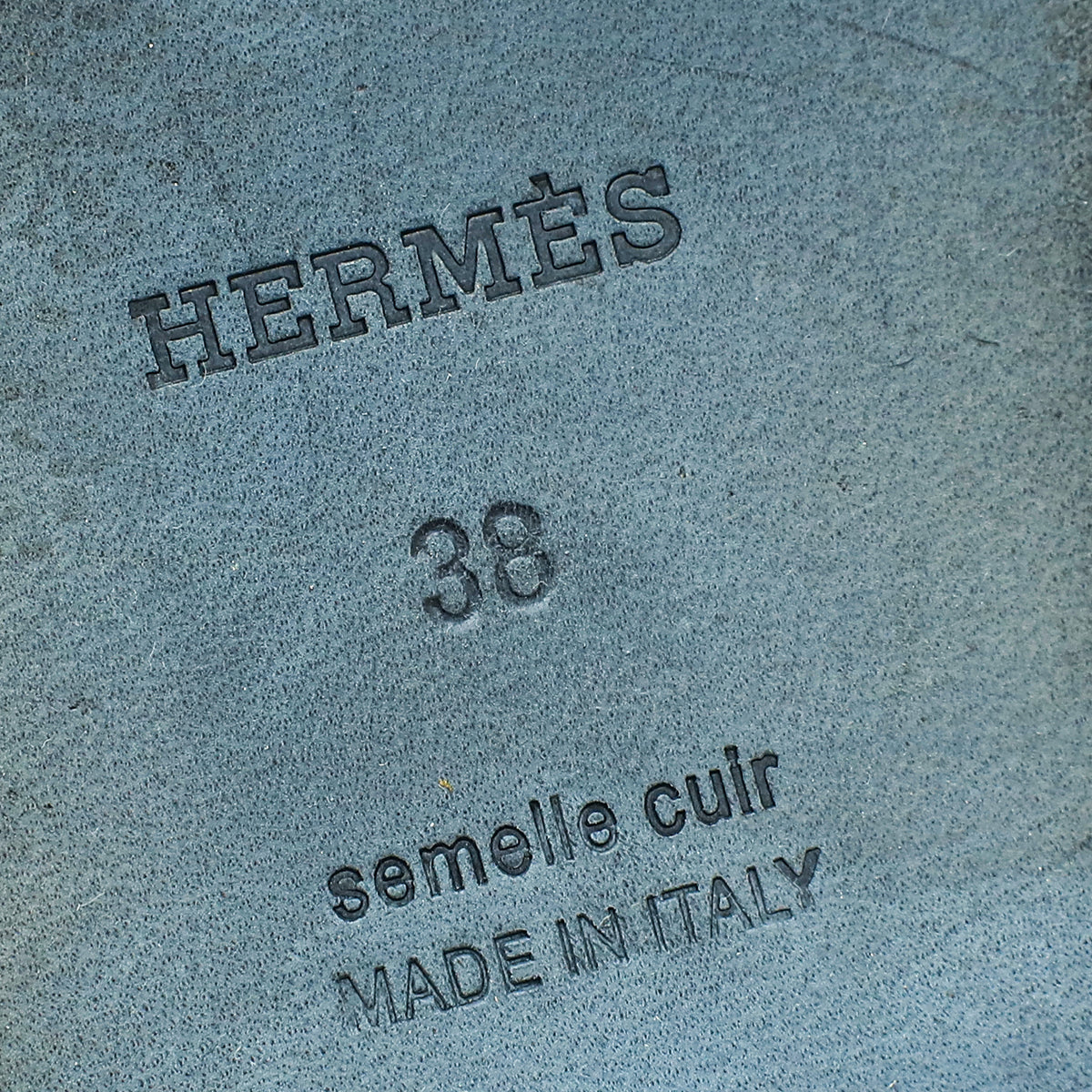 Hermes Noir Clou De Selle Oran Sandals 38
