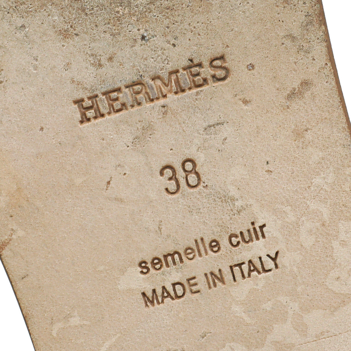 Hermes Blanc Box Oran Sandal 38