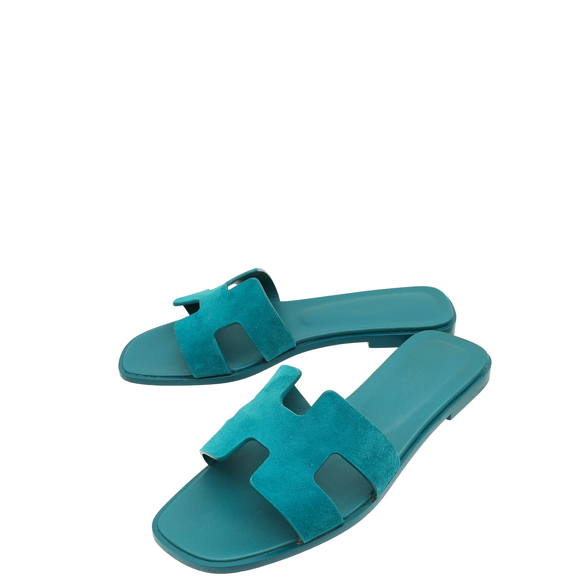 Hermes Vert Oxford Suede Oran Sandal 38-Hermes-THE CLOSET