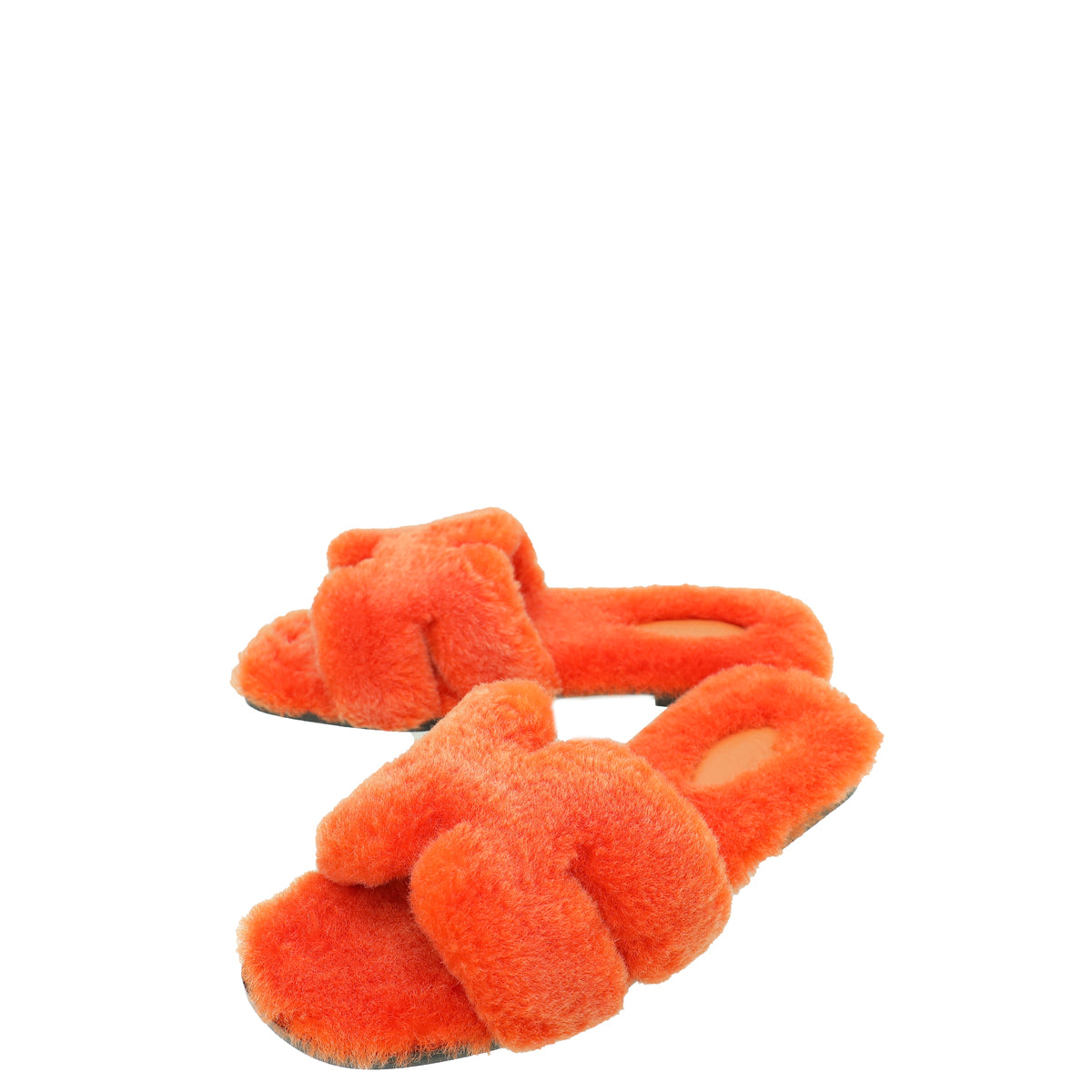 Hermes Orange Wool Oran Sandal 38-Hermes-THE CLOSET