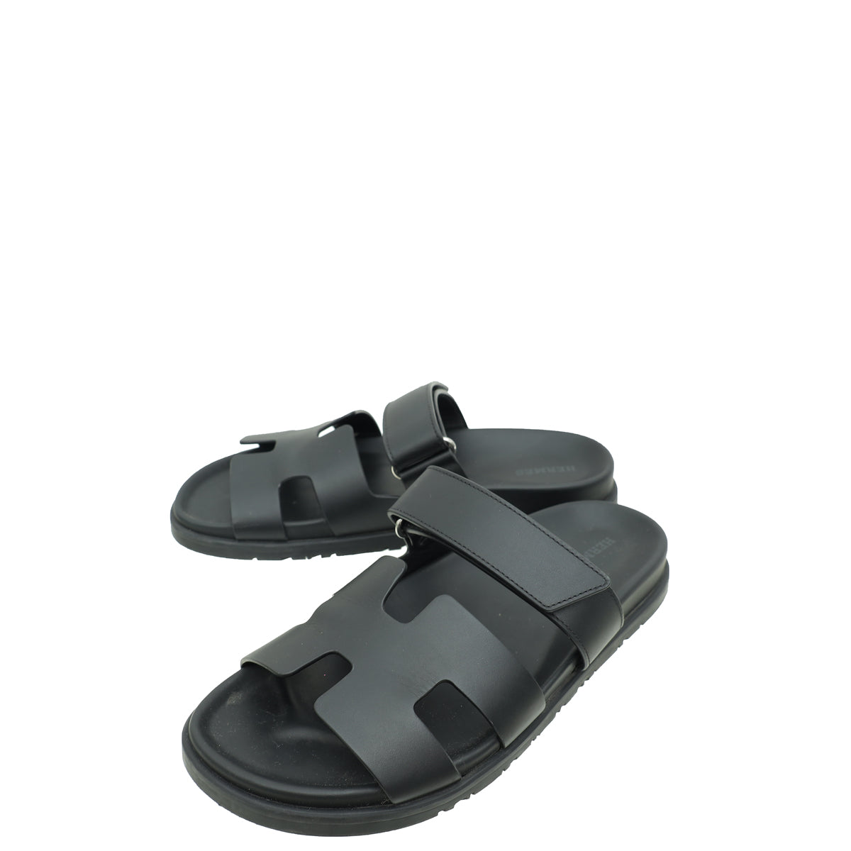 Hermes Noir Chypre Sandal 38