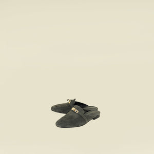 Hermes Vert Foret OZ Suede Goatskin Mules 38