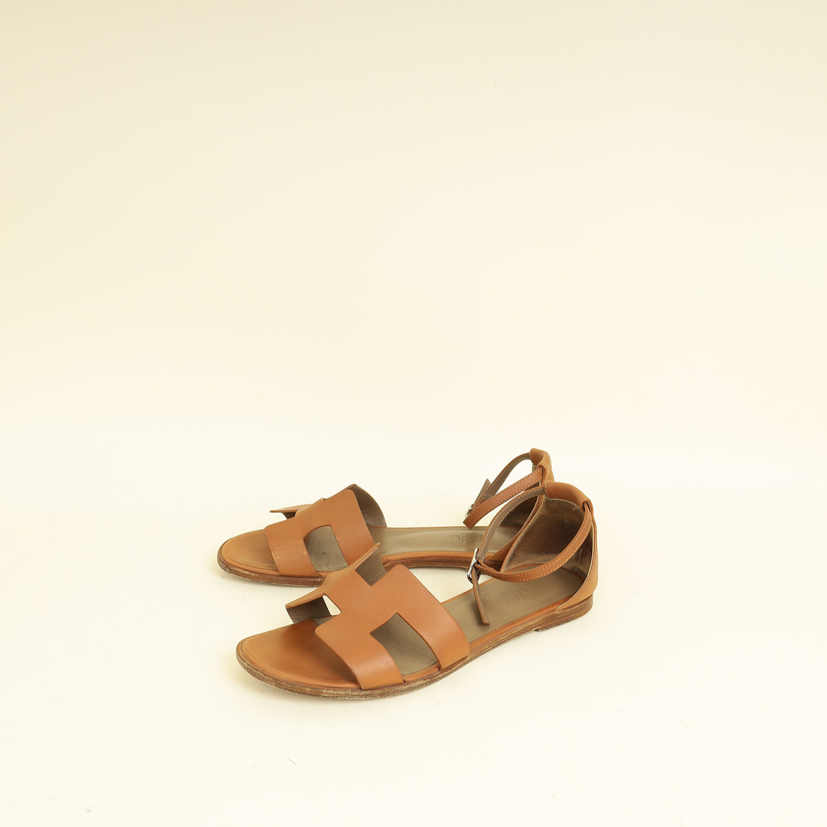 Hermes Gold Santorini Sandals 38