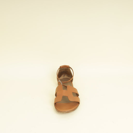 Hermes Gold Santorini Sandals 38