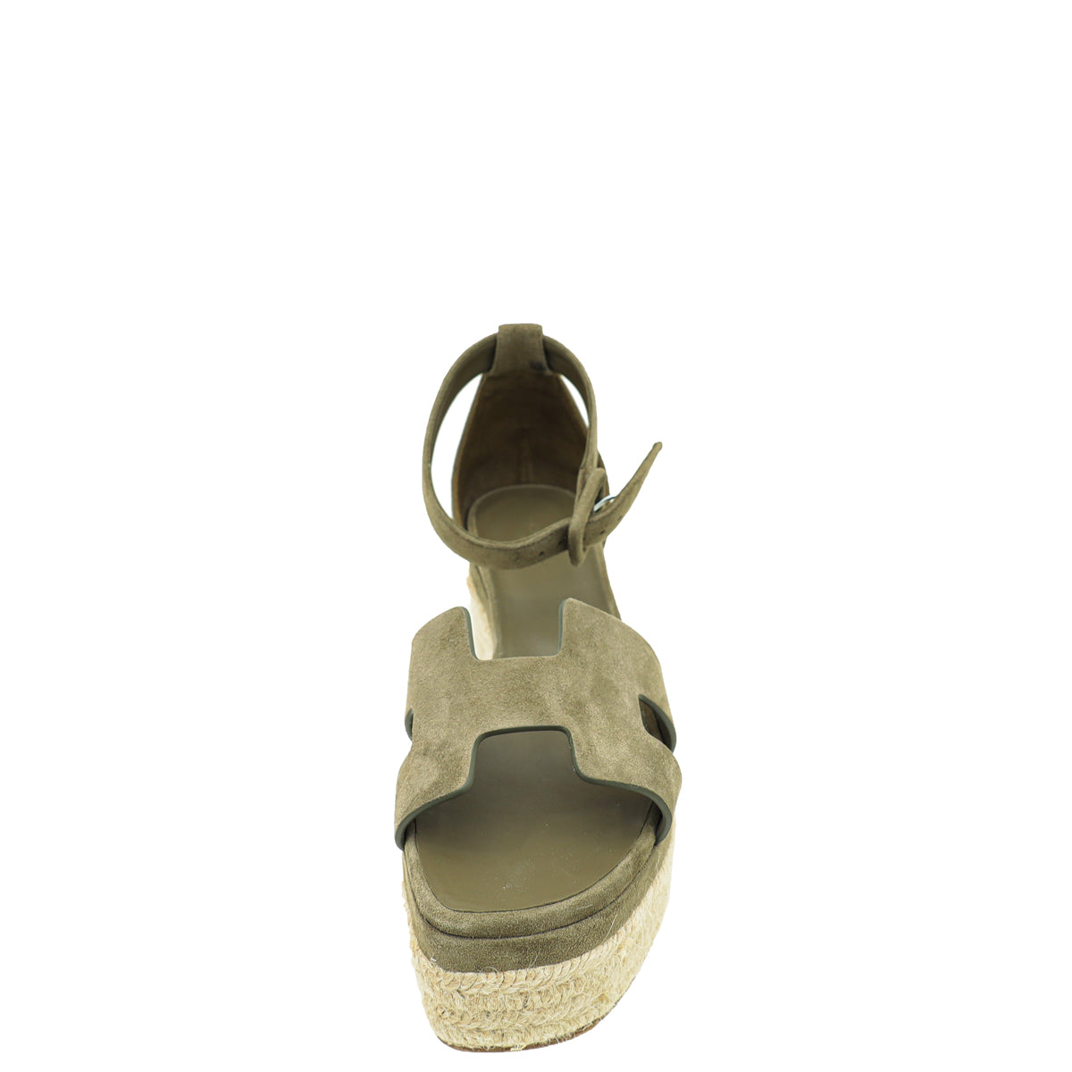 Hermes Vert Toundr Elda Suede Goatskin Espadrille 38-Hermes-THE CLOSET