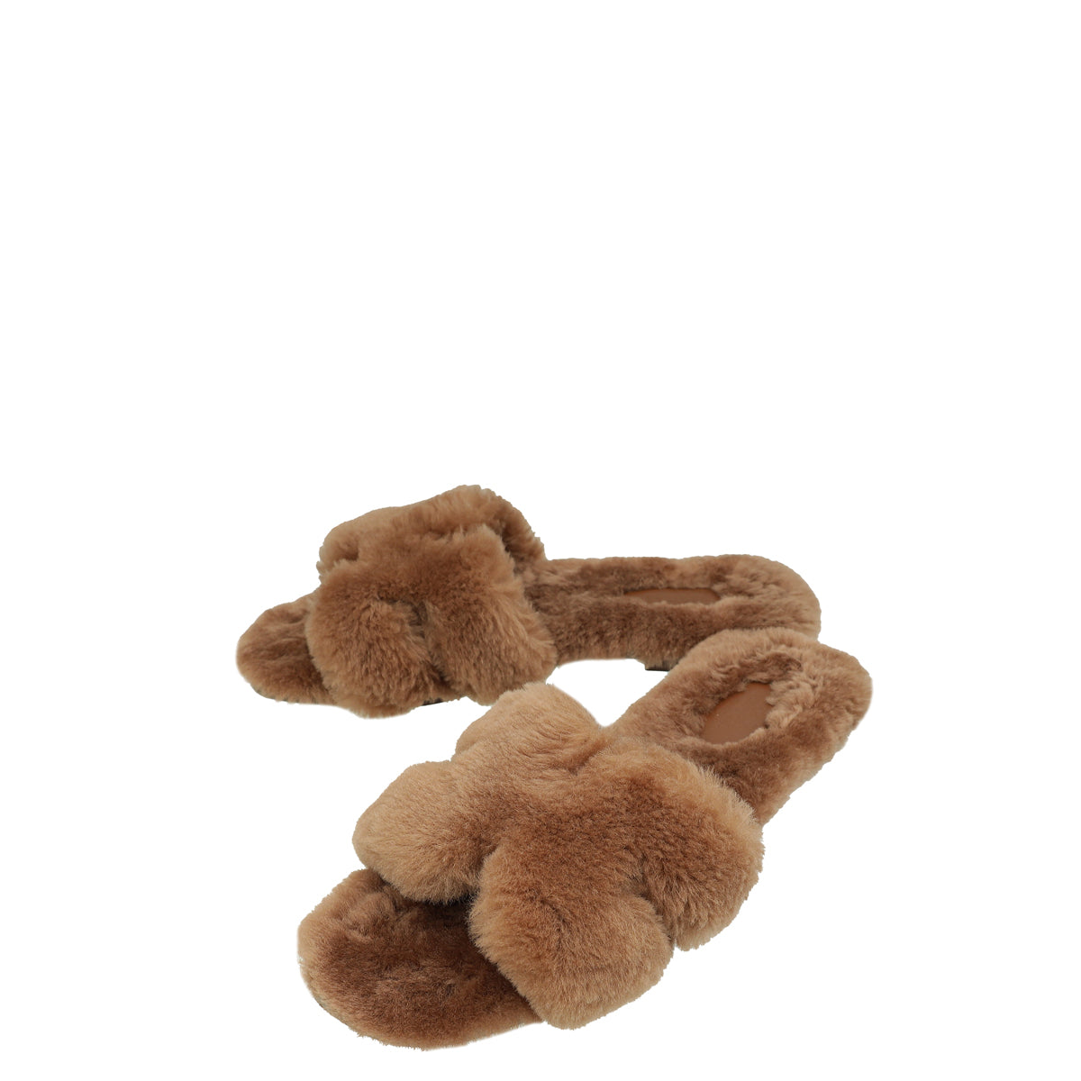 Hermes Naturel Shearling Oran Sandal 38-Hermes-THE CLOSET