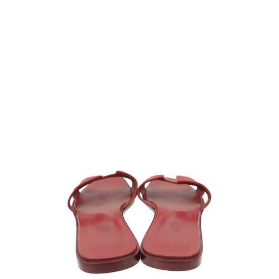 Hermes Rouge H Oran Sandal 38