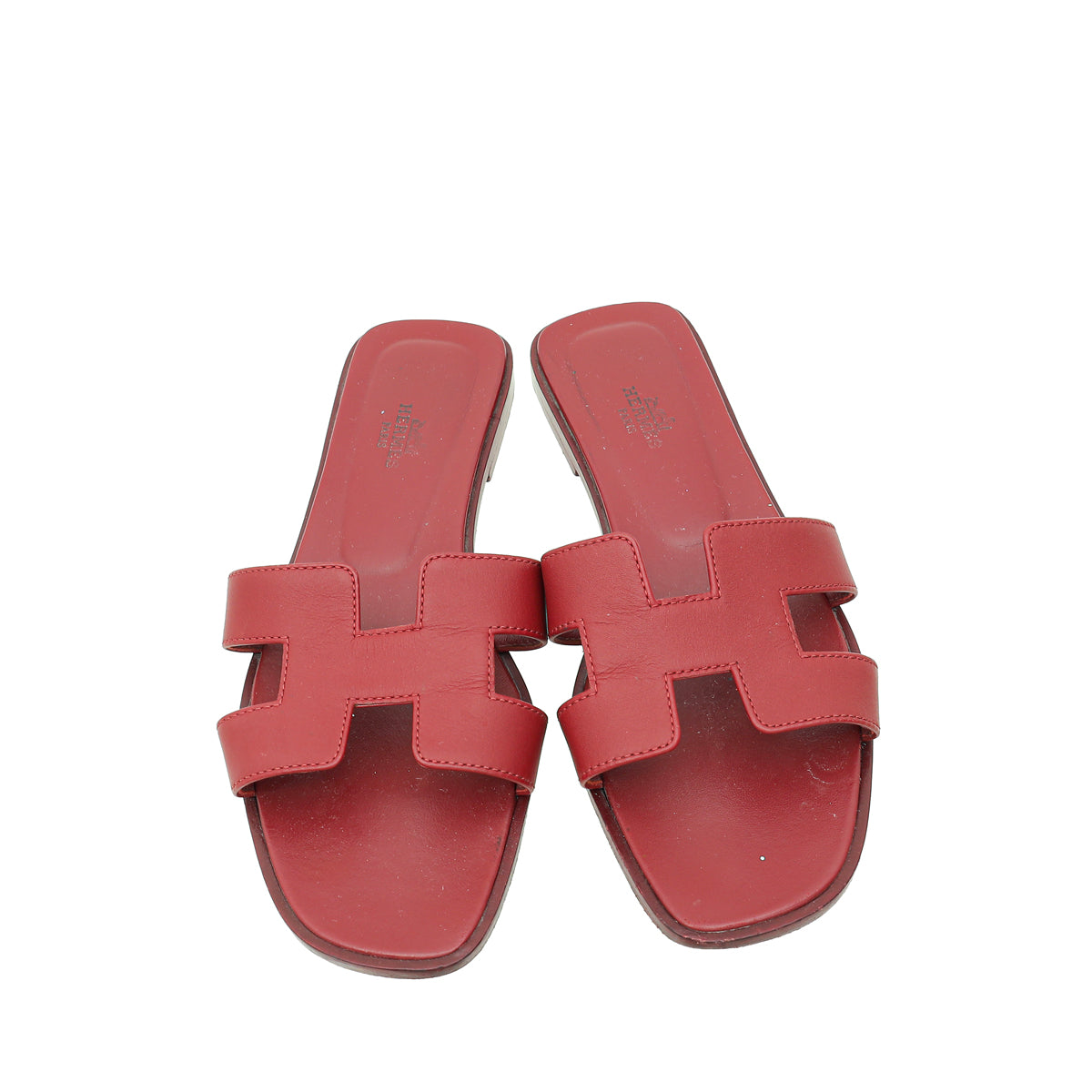 Hermes Rouge H Oran Sandal 38