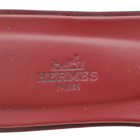 Hermes Rouge H Oran Sandal 38