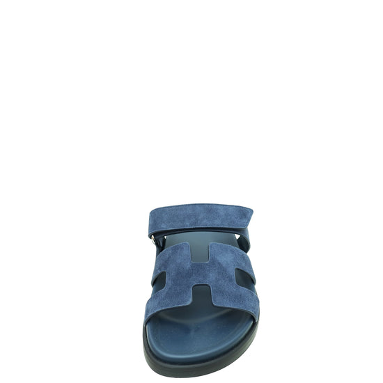 Hermes Bleu Céleste Chypre Goatskin Sandal 38
