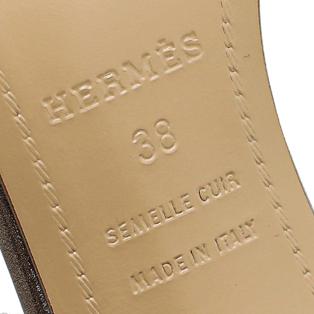 Hermes Metallic Bronze Premiere 70 Sandals 38