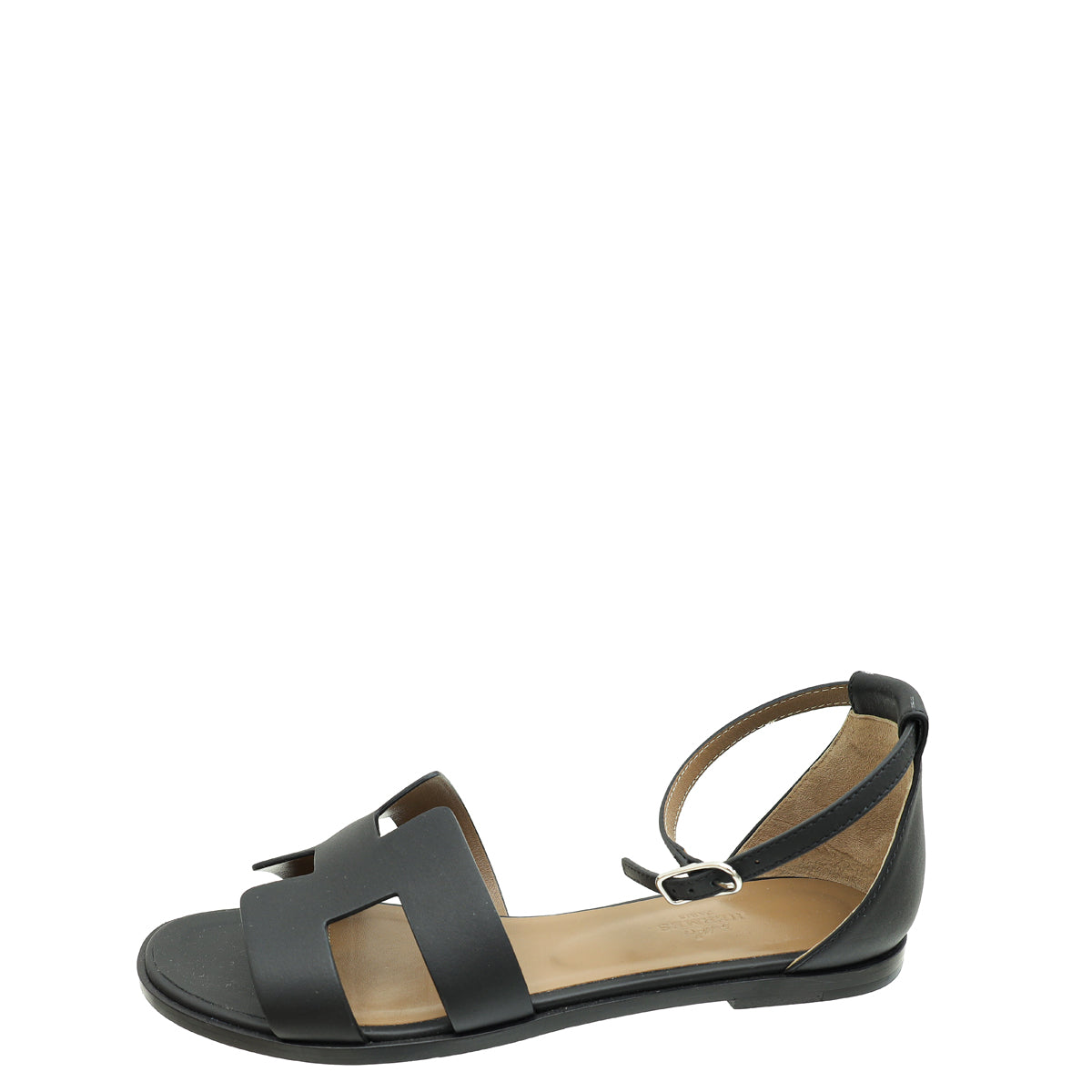 Hermes Noir Santorini Sandals 38