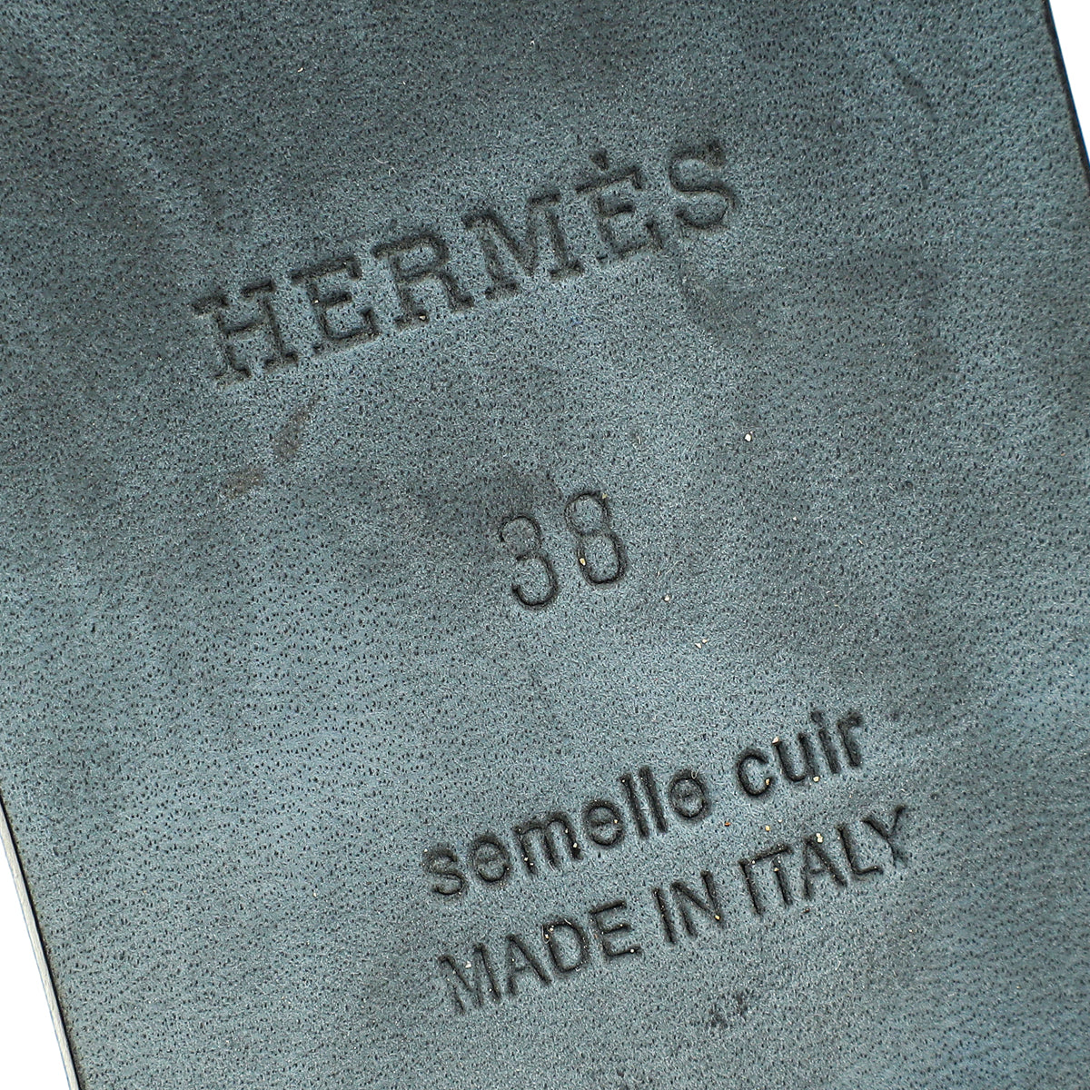 Hermes Noir Santorini Sandals 38