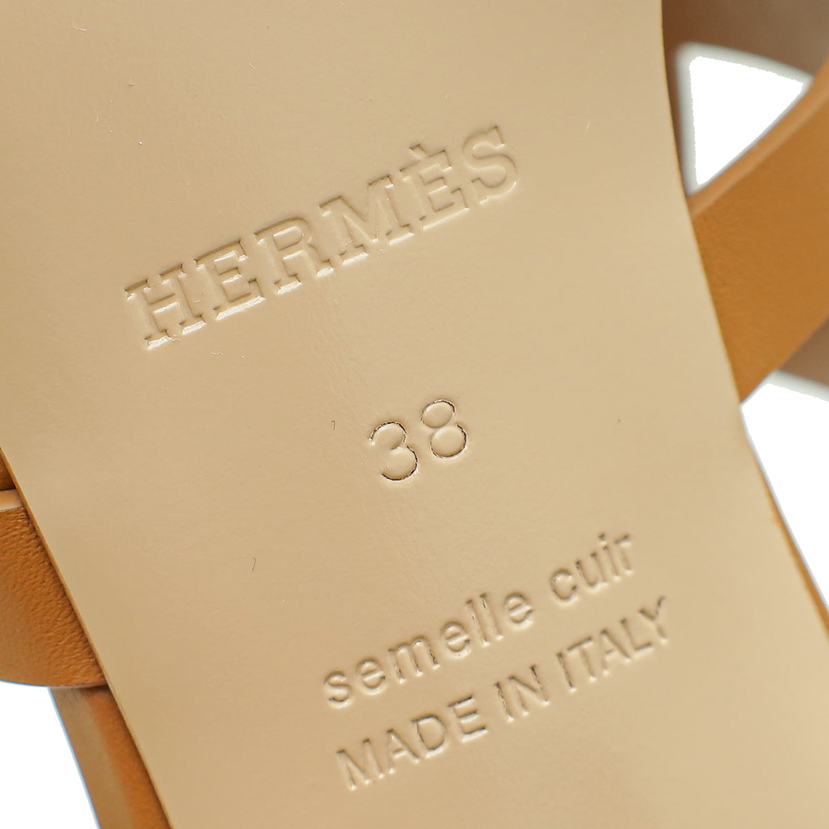 Hermes Natural Celena Sandal 38