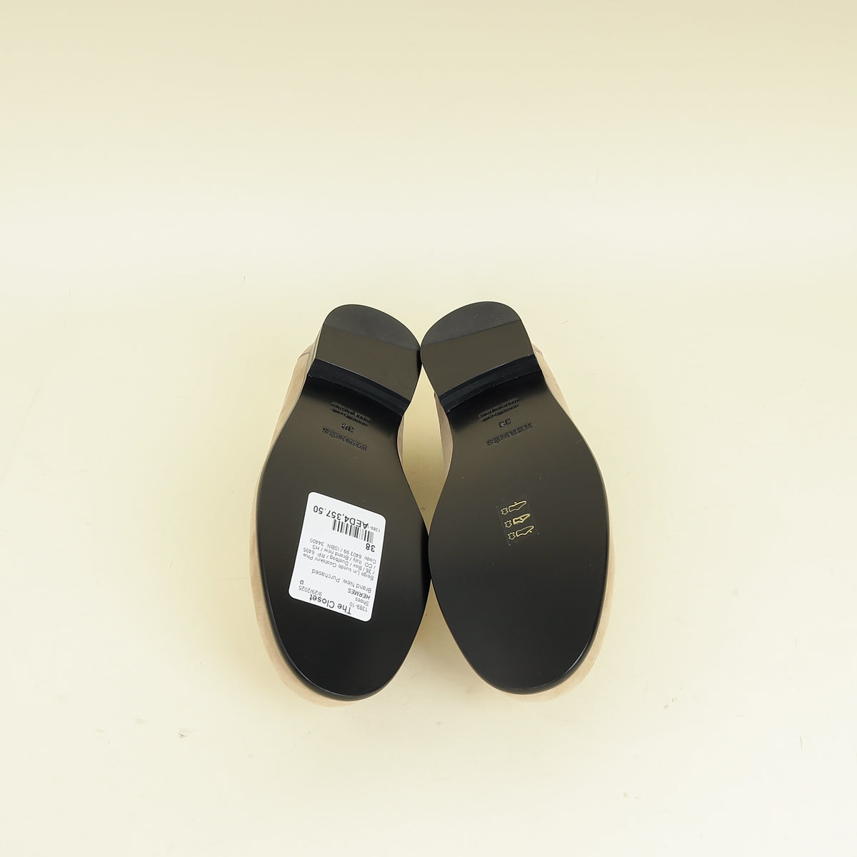 Hermes Beige Destin Loafer 38